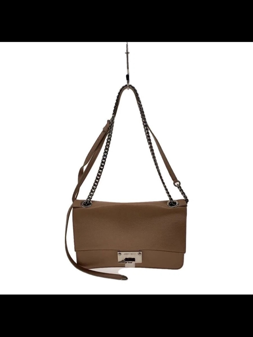 Jimmy Choo Brown Leather Shoulder Bag with Chain Strap